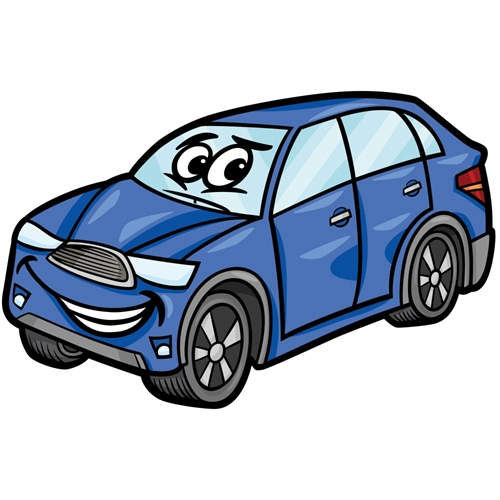Car Theme Blue SUV Car Transparent Sticker